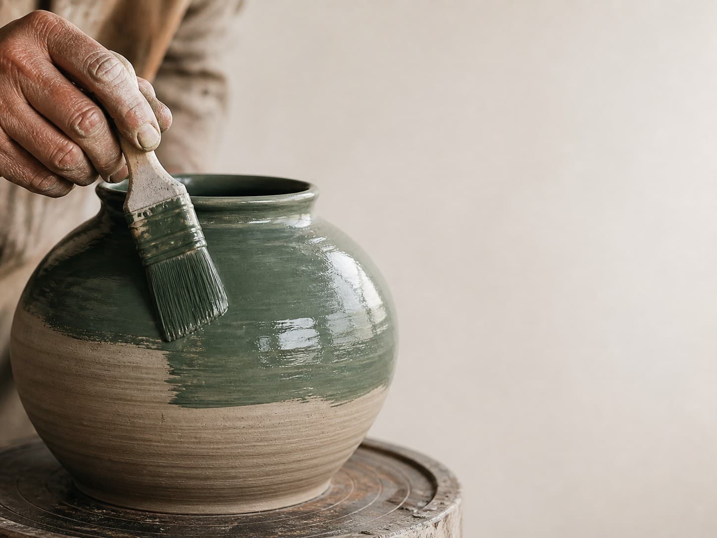 Clay and finished pottery in the MULLE atelier