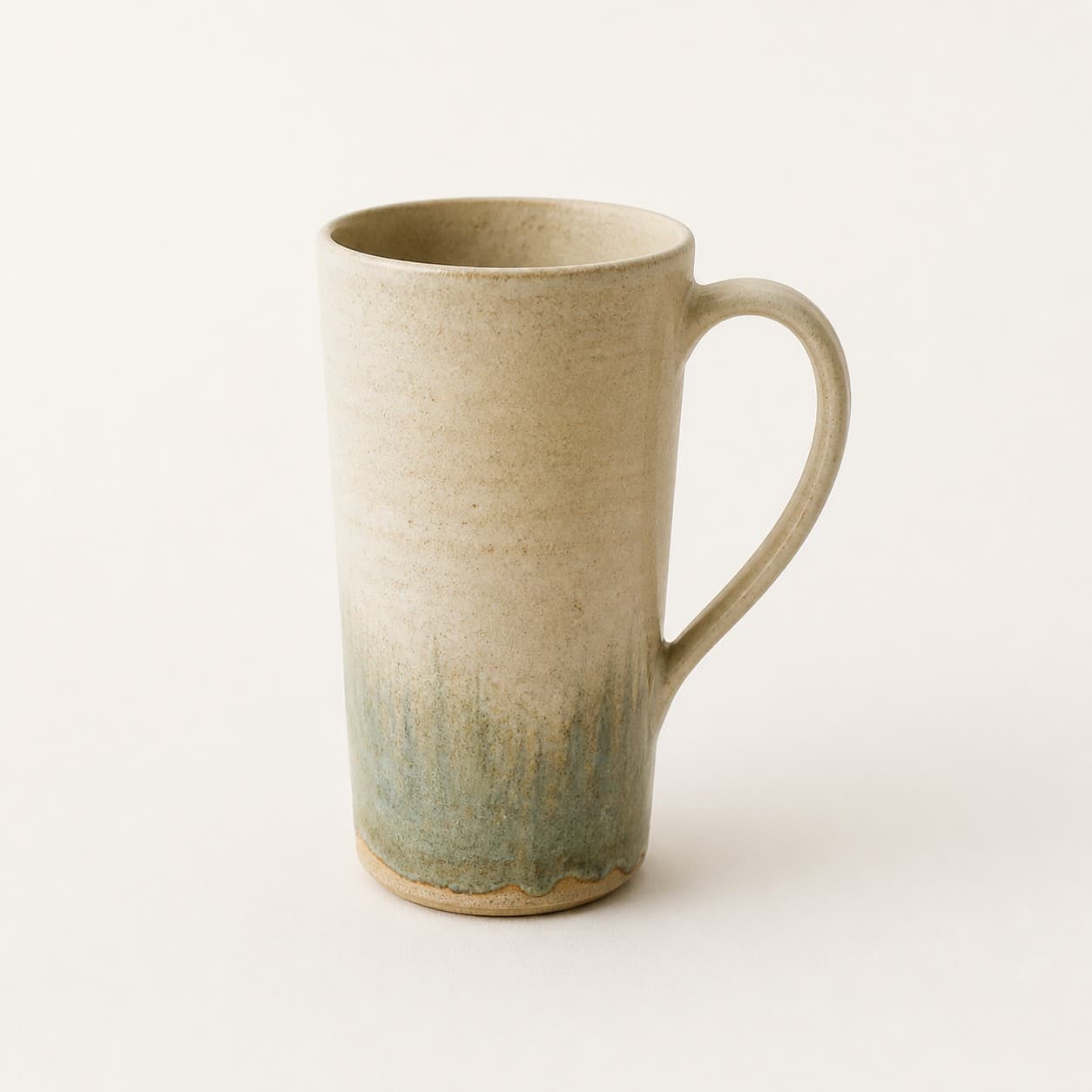 Ochre Tall Mug, handmade pottery