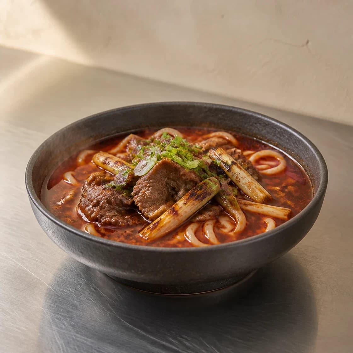 붉은 소고기 온면 한 그릇