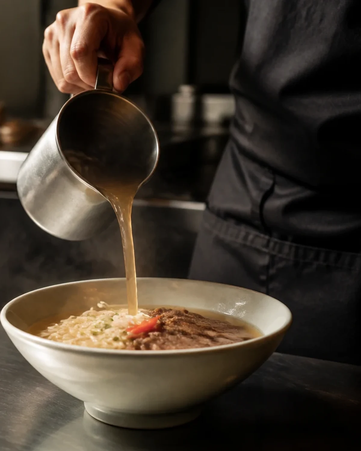 맑은 육수에 담긴 생면 한 그릇