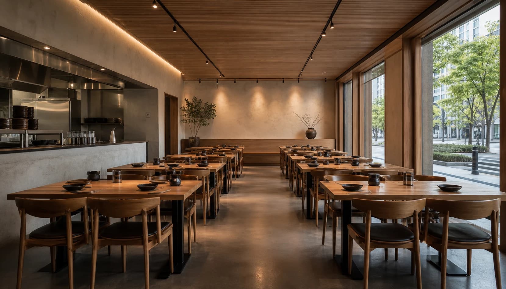 The light-filled dining room at MYEON