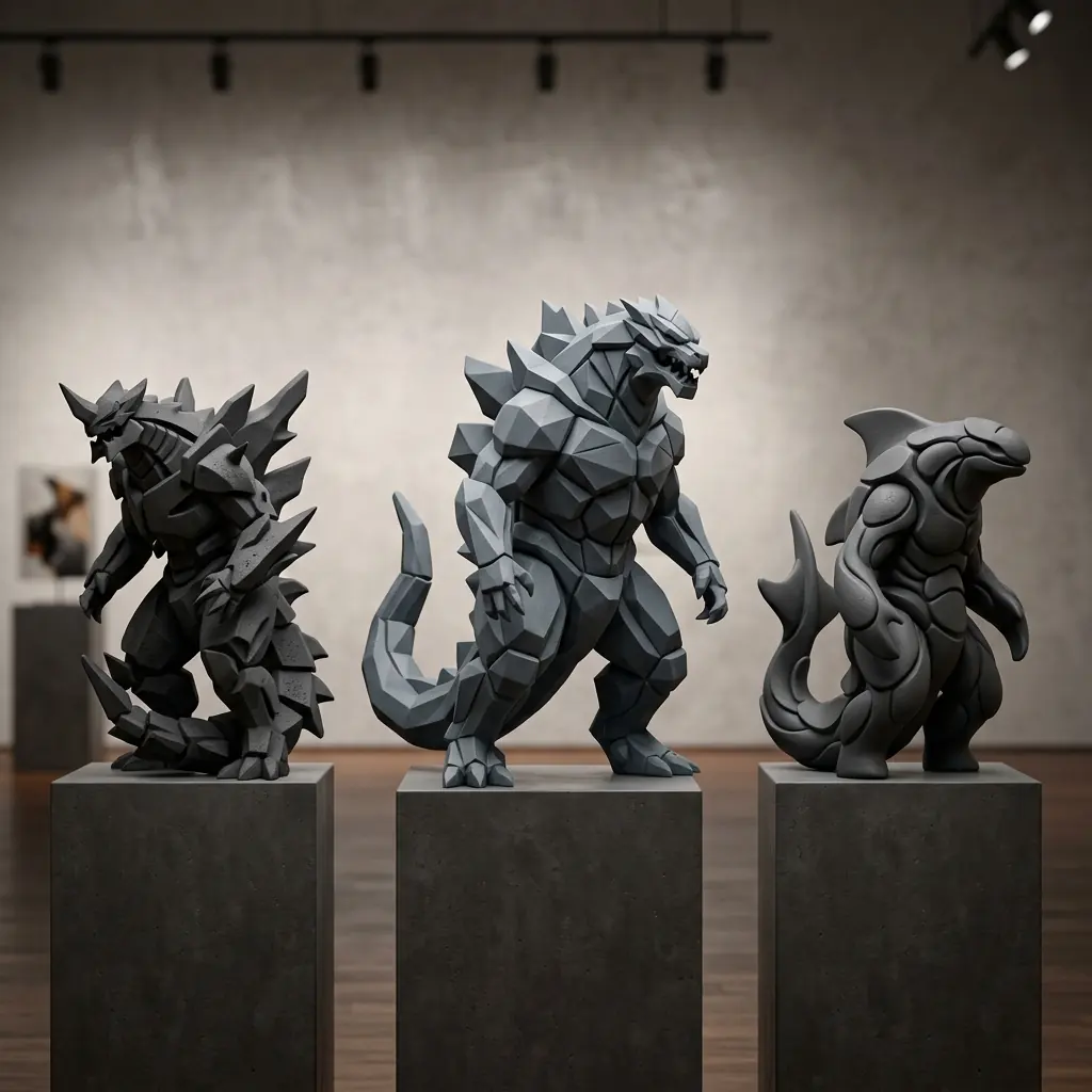 밝은 스튜디오 세트 위에 배치된 Ceramic Art Series 01 오브제